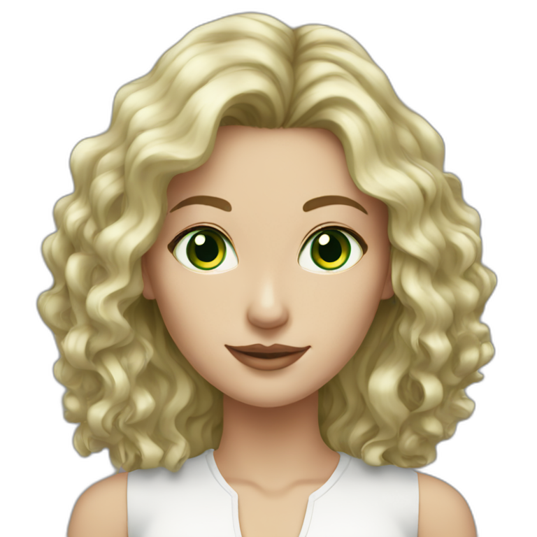 white-woman-dark-wavy-hair-green-eyes emoji