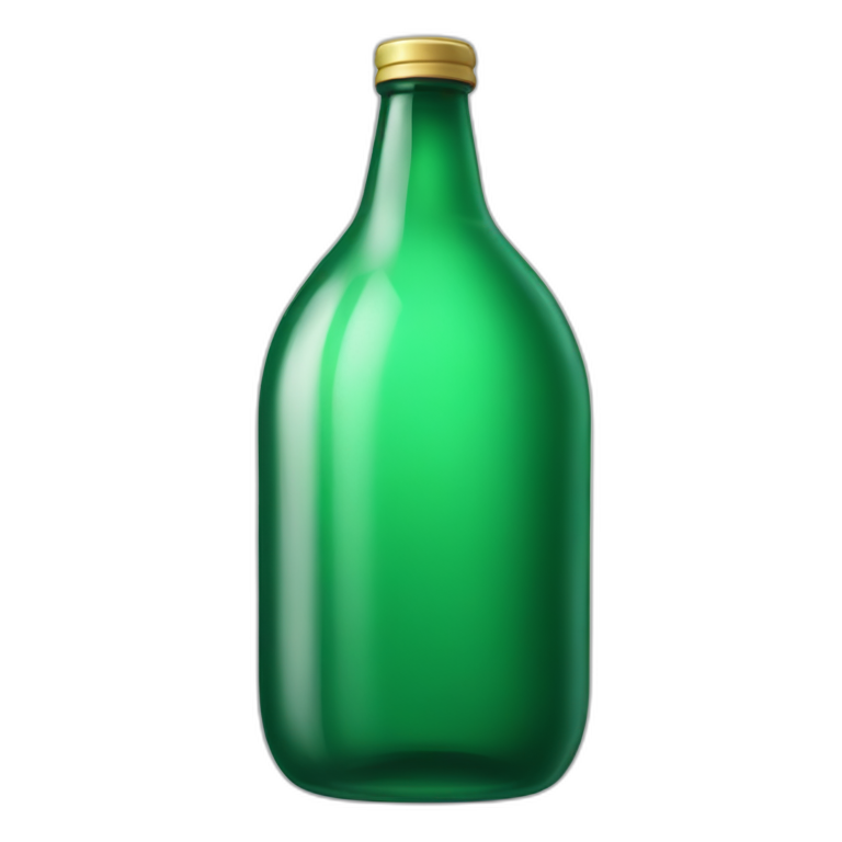 glass green bottle with the inscription Sprite emoji