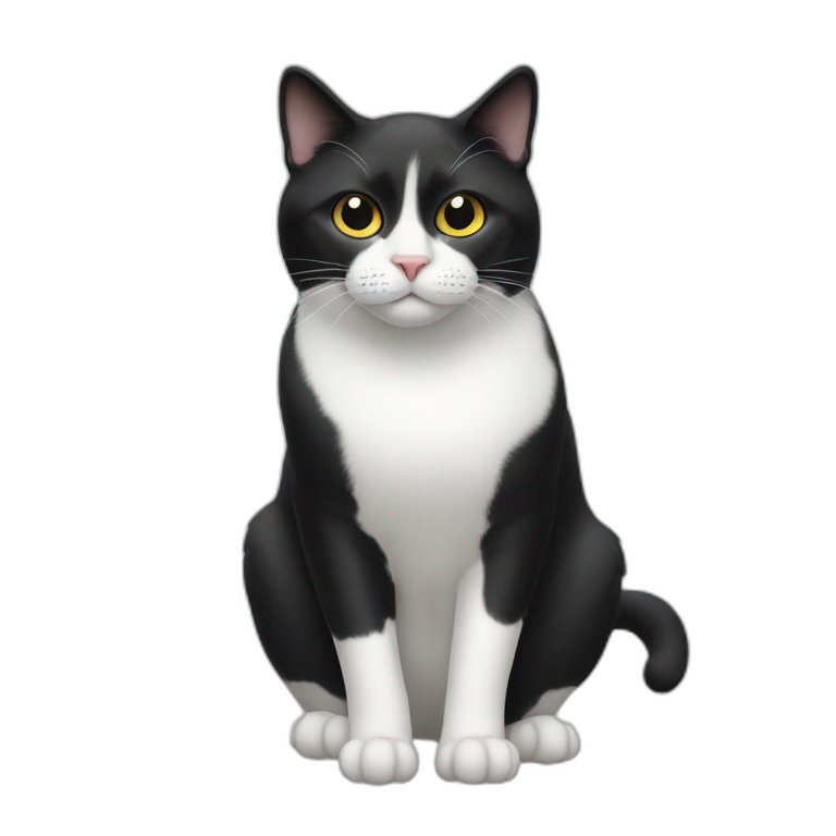 Tuxedo cat with black dot above nose emoji