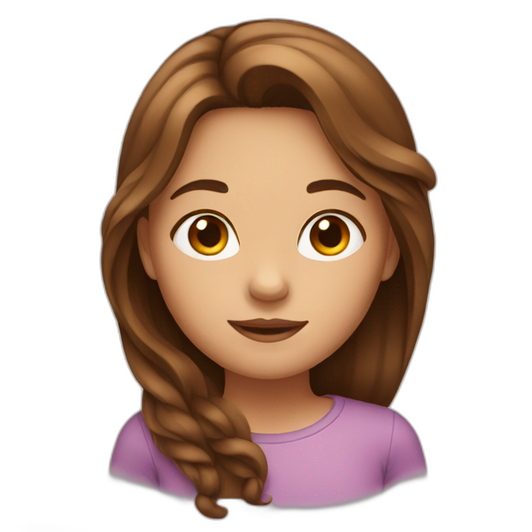 girl with long brown hair emoji