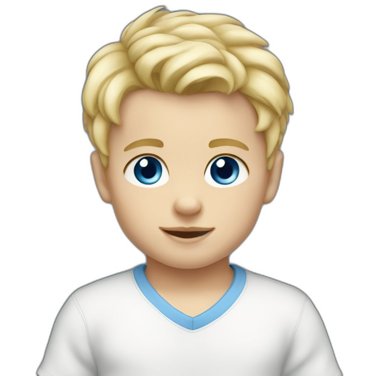 Infant boy blond hair blue eyes emoji