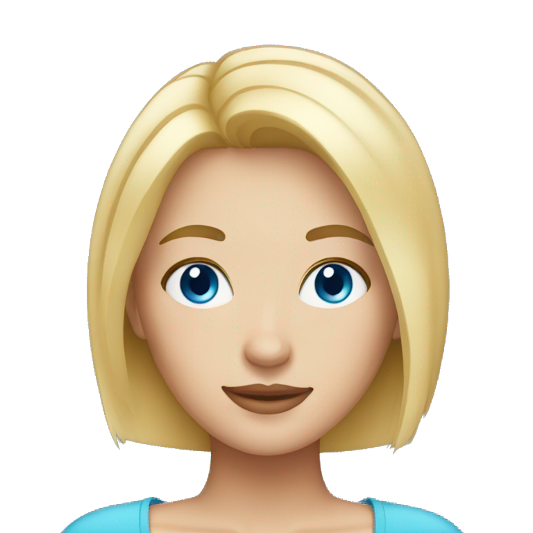 Cute woman with straight short blonde hair and blue eyes emoji