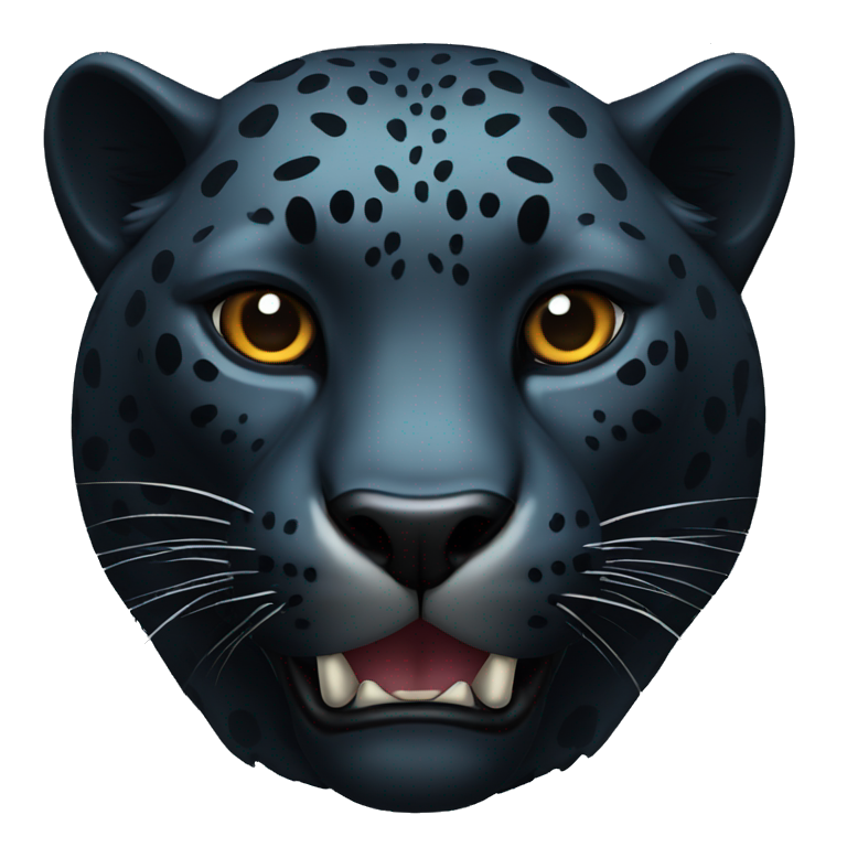 Black jaguar feline bust emoji