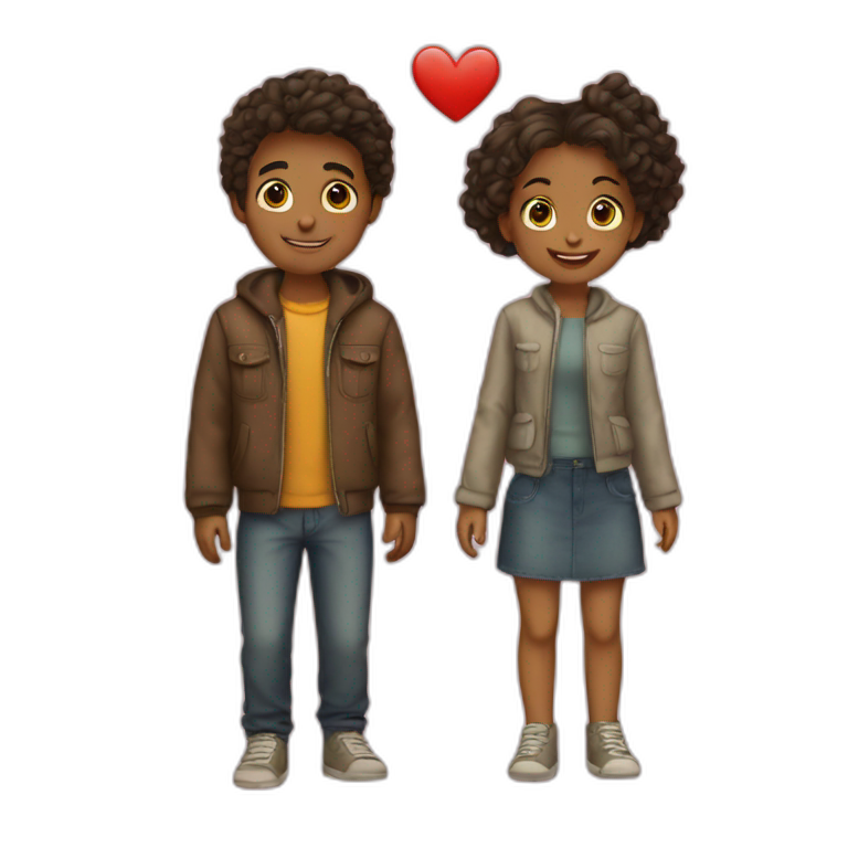 Boy and girl love emoji