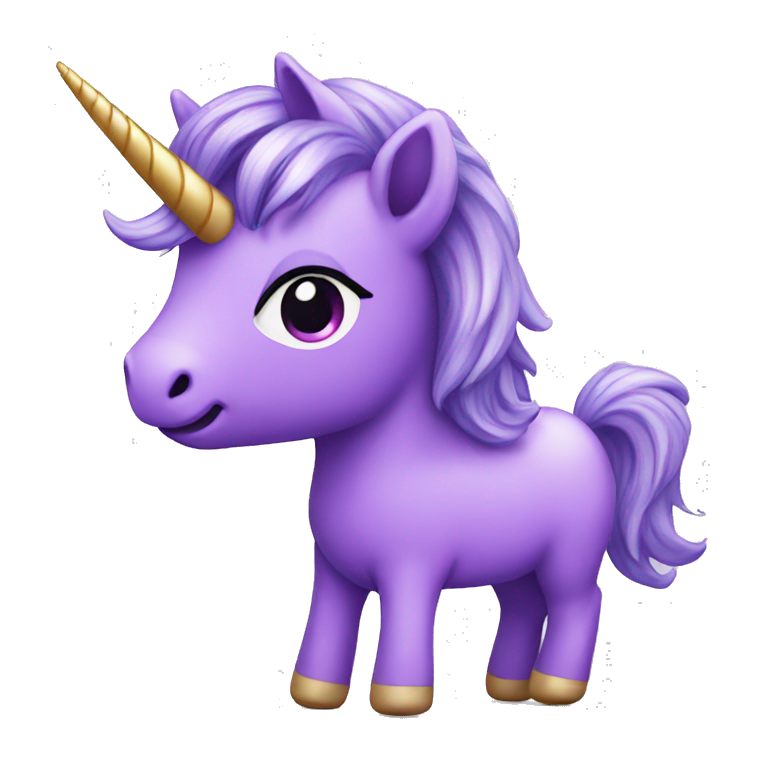 cute purple unicorn 2d emoji