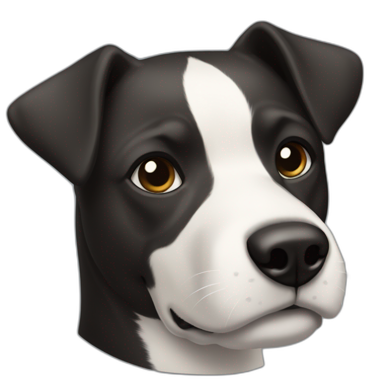 dog, short-hair, black, white-chest, white-stripe-down-face, black-snout, mcnab emoji