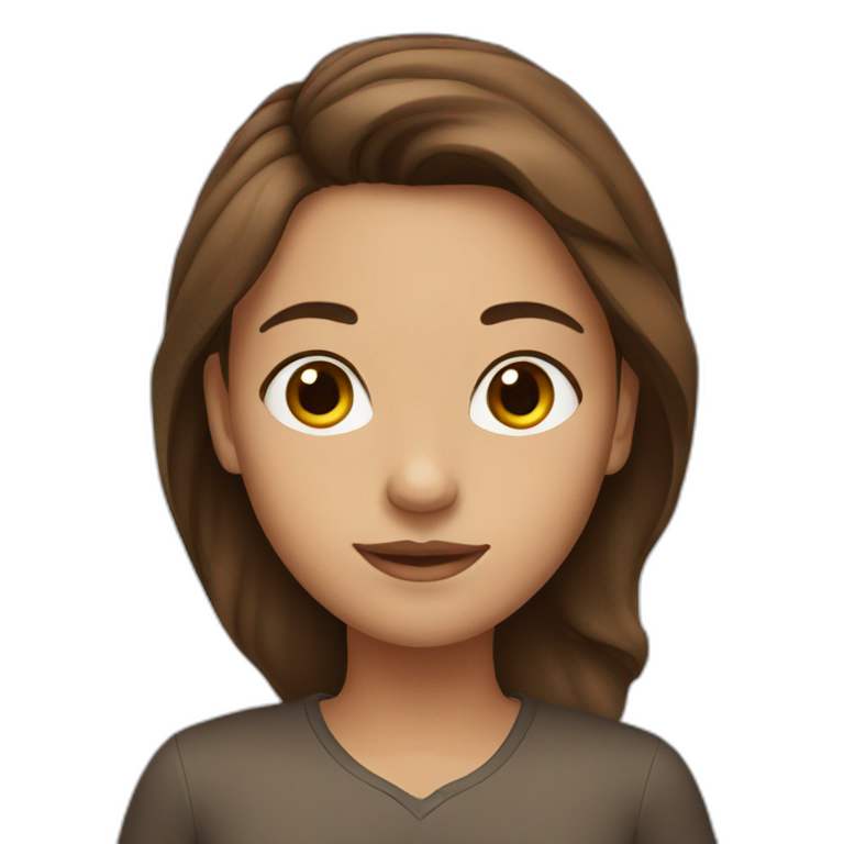 Girl with brown eys and brown hair. emoji