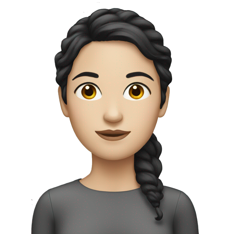 a white woman with black hair emoji