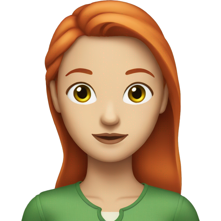 a woman with green eyes and red hair emoji