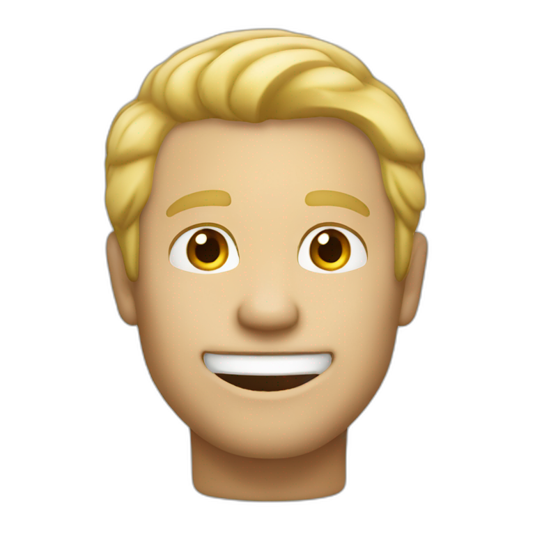 man blond hair 50 years old cheeky grin emoji