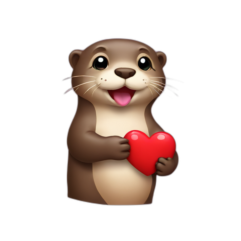 otter holding heart  emoji