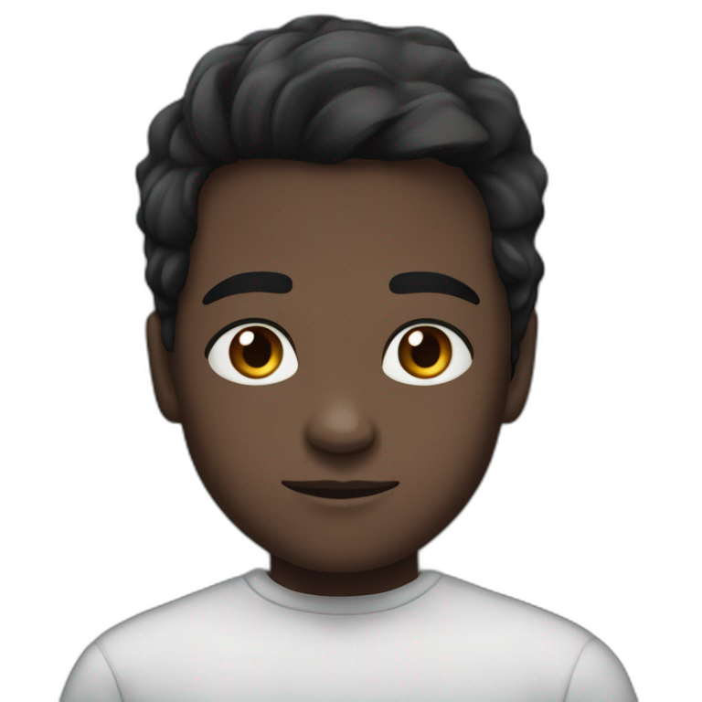 solo portrait black-haired boy emoji