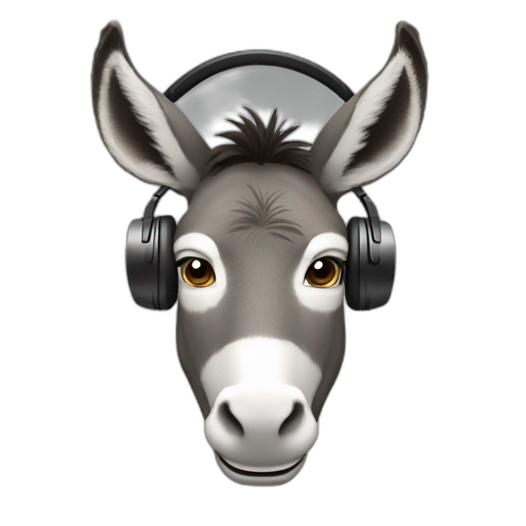 unalive donkey wearing headphones emoji