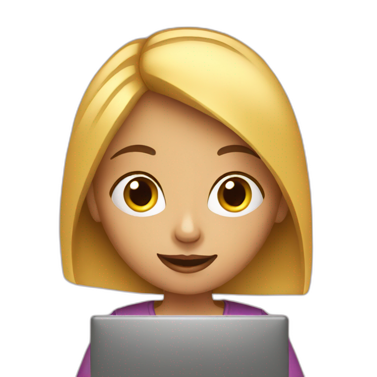 girl with computer emoji