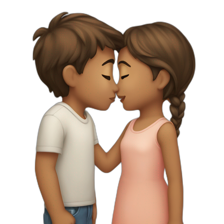 Girl kissing boy emoji