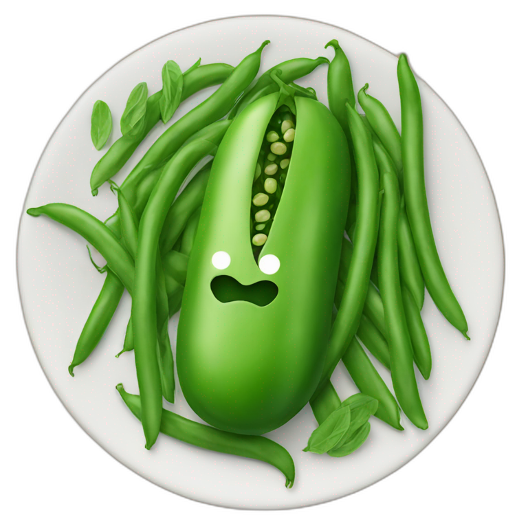 green bean inside a stomach emoji