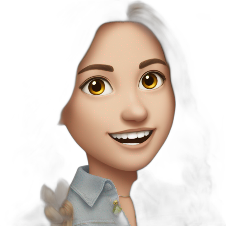 beautiful brown-haired girl smiling emoji