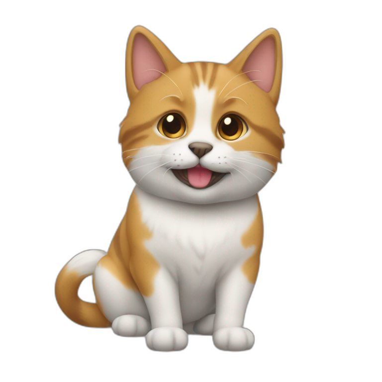 Un chat sur un chien  emoji