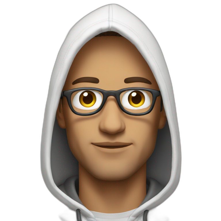 Hoodie white cool Man emoji