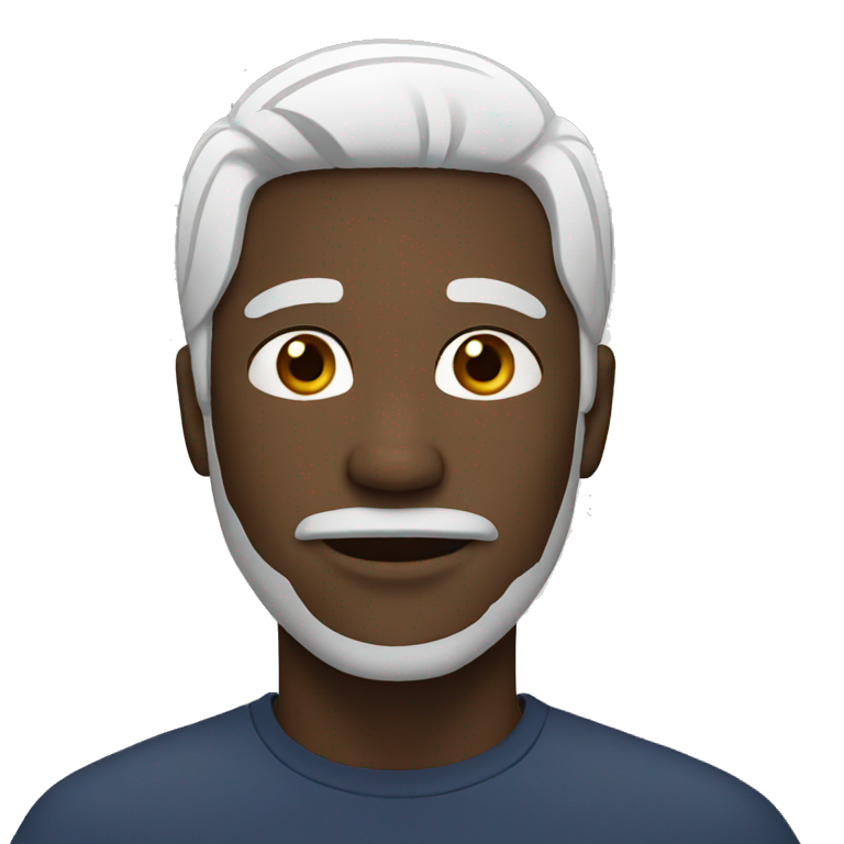 black man with white hair emoji