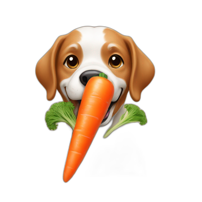 dog eating carrot emoji