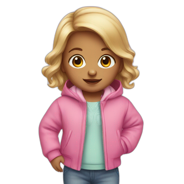 Baby girl with pink jacket emoji