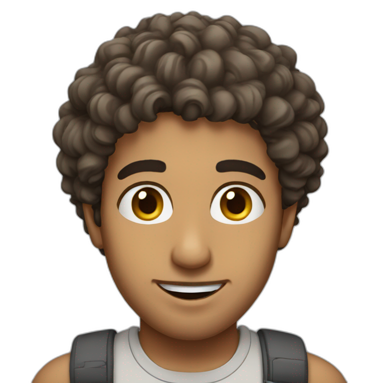 arab guy with curly hair emoji