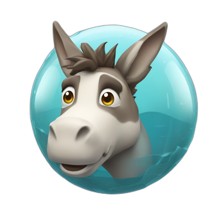 3d sphere with a cartoon gamy water Donkey skin texture with wandering eyes emoji