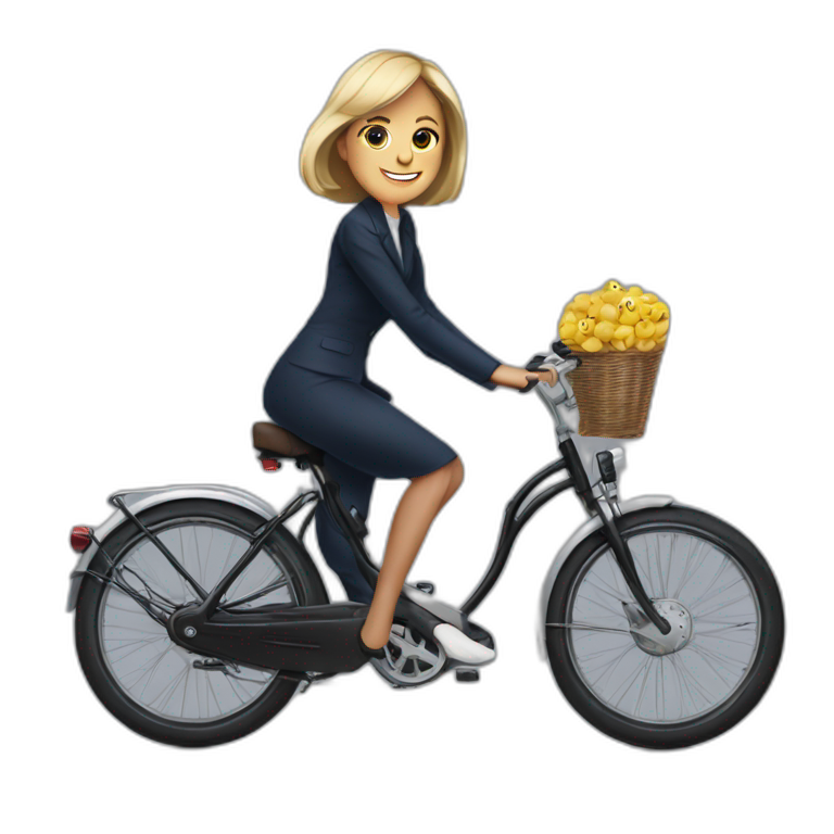 Emmanuelle Macron sur un velo emoji
