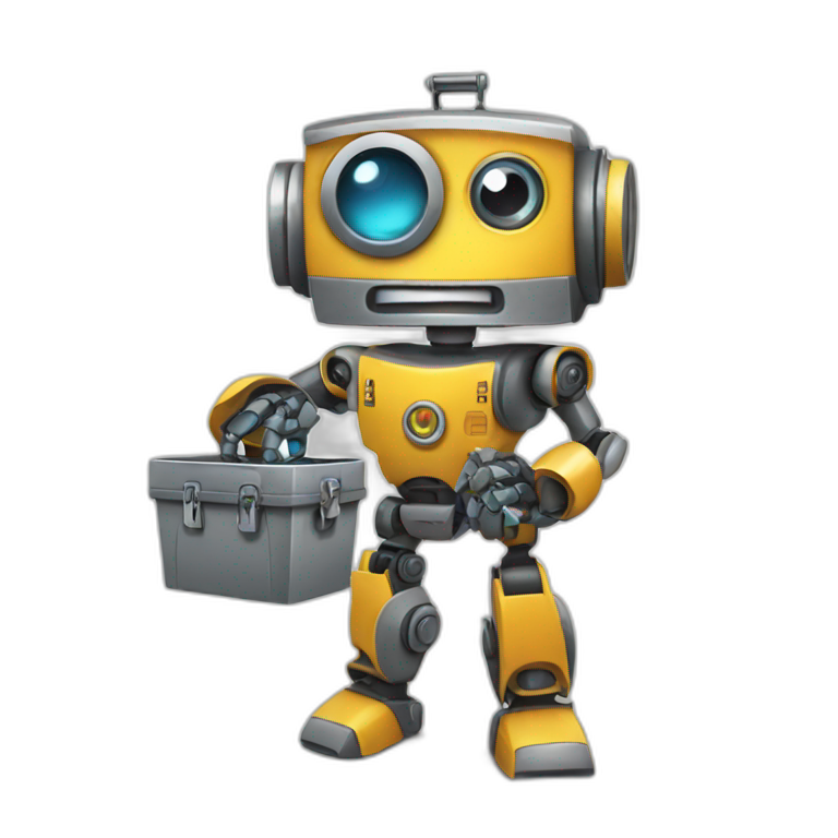 robot with toolbox in his hands emoji