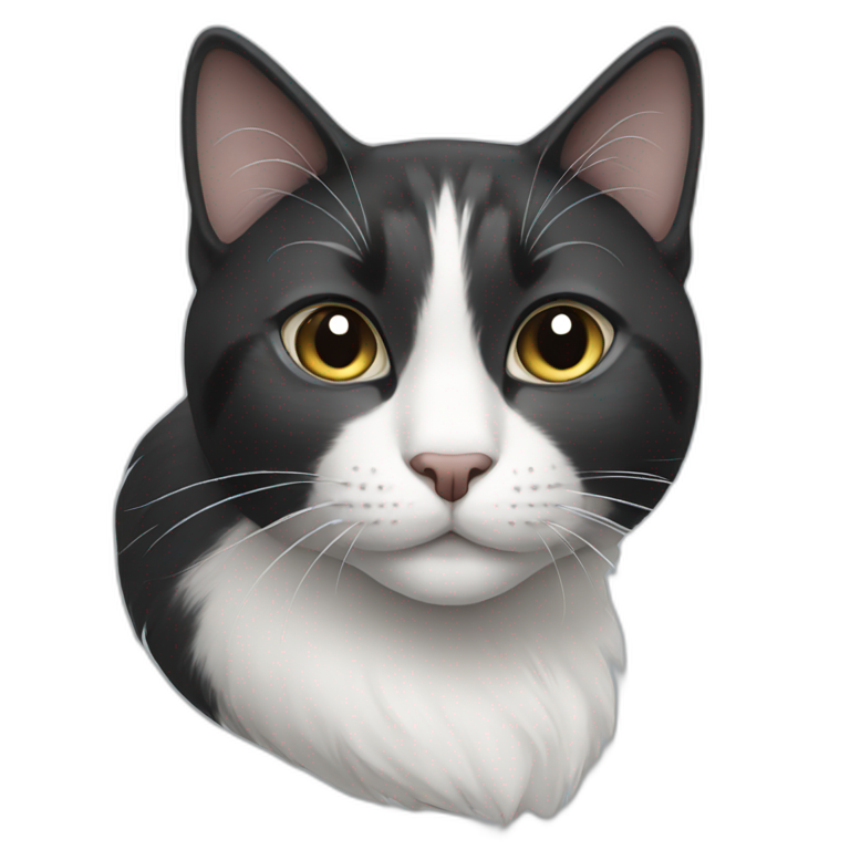 Black grey and white cat  emoji
