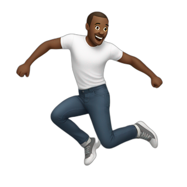 white man jumping  emoji