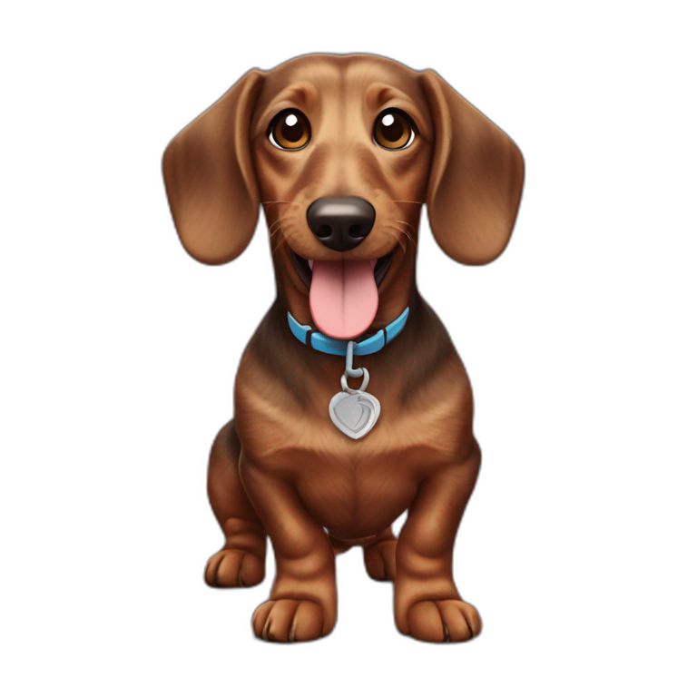 Happy brown wire-haired dachshund emoji