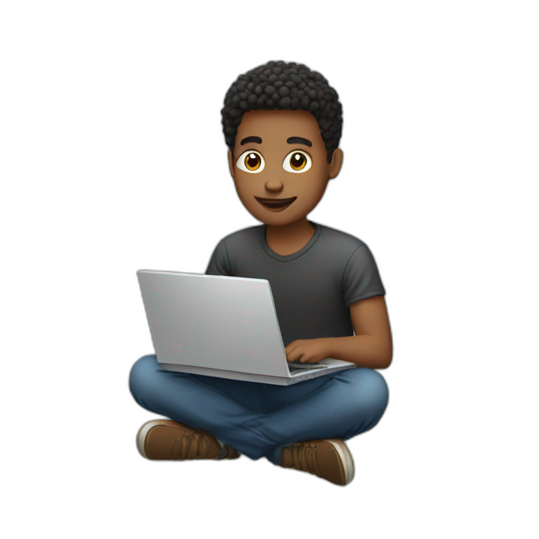 young man with laptop emoji