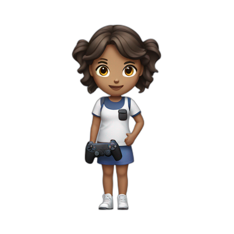 girl with playstation 5 controller emoji