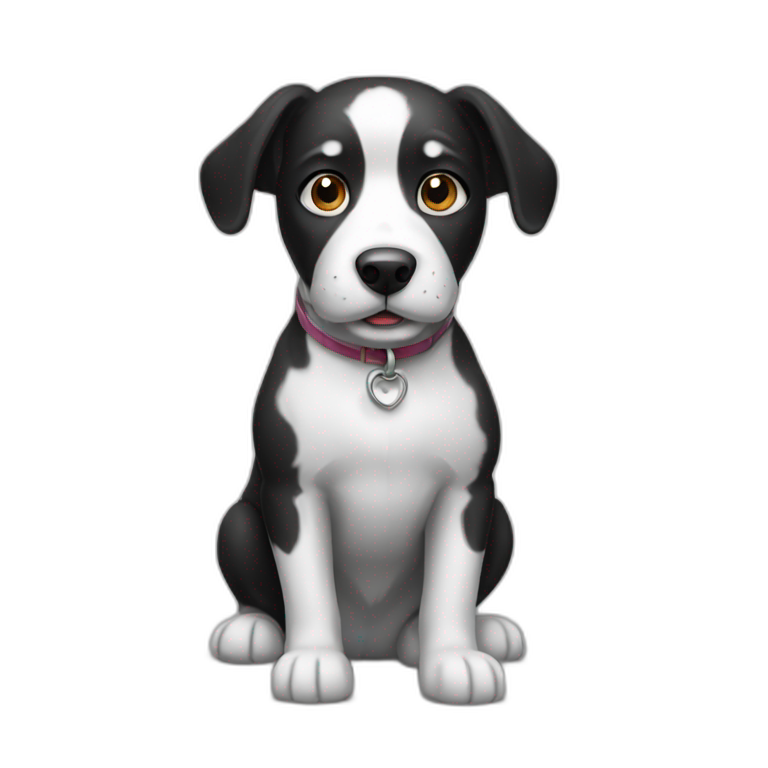 black and white dog emoji
