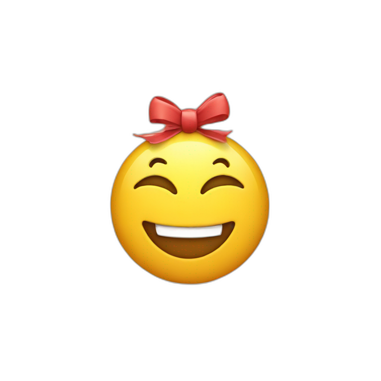 Smile Emoji with bow emoji