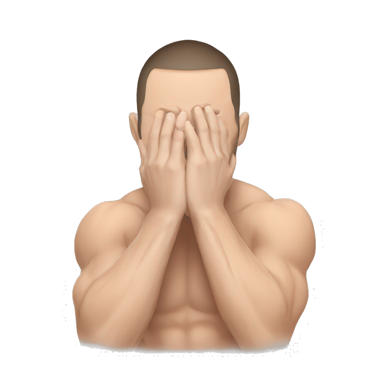 mma fighter hiding his face using hands screaming emoji