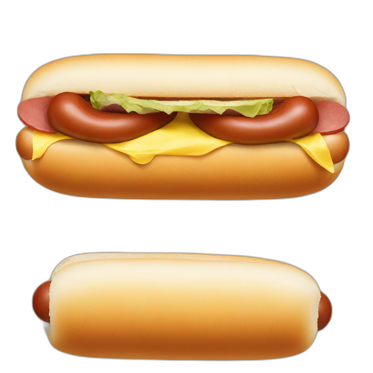two hotdogs in one bun emoji