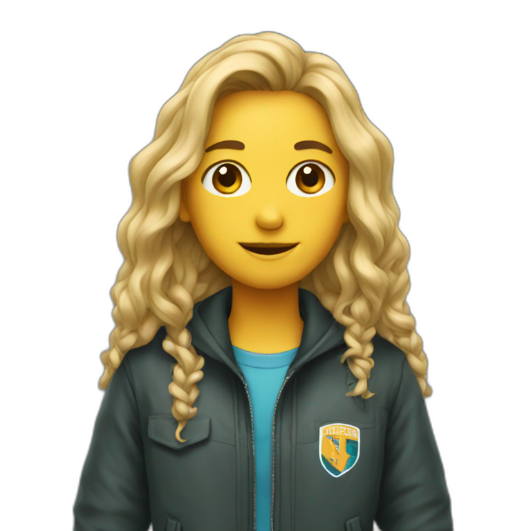 College student with jacket  emoji