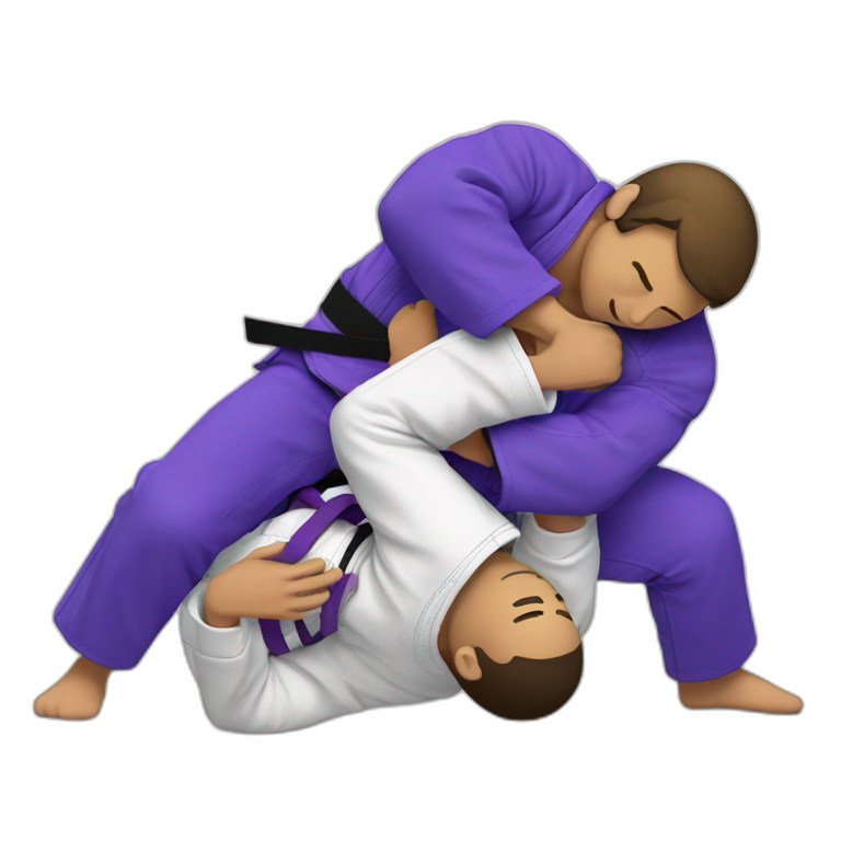 jiu jitsu purple belt performing armbar to uke emoji