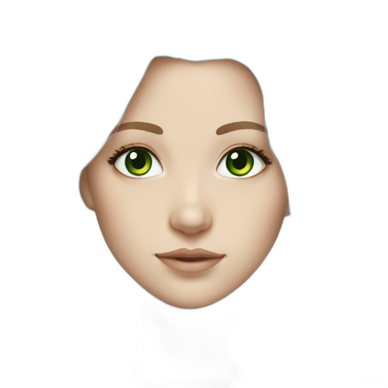 white girl long white hair green eyes emoji