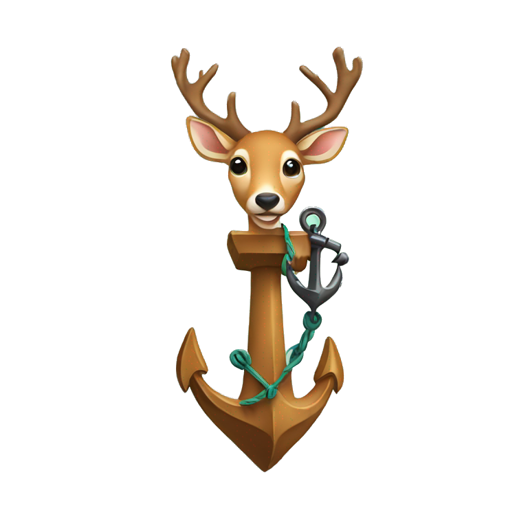 Deer Climbing Anchor emoji