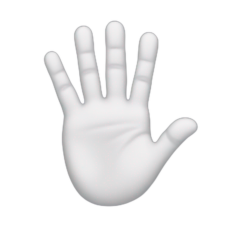 Hand with three finger emoji