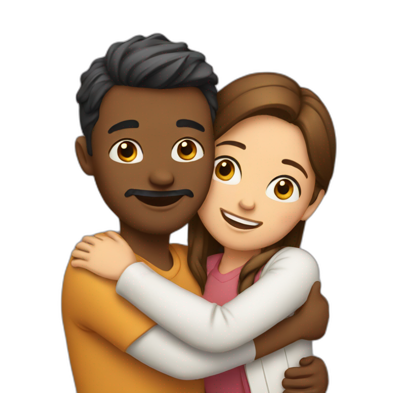 Couple hugging each other emoji