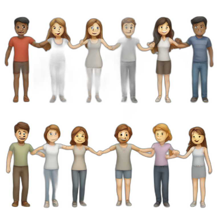 8 people holding hands emoji