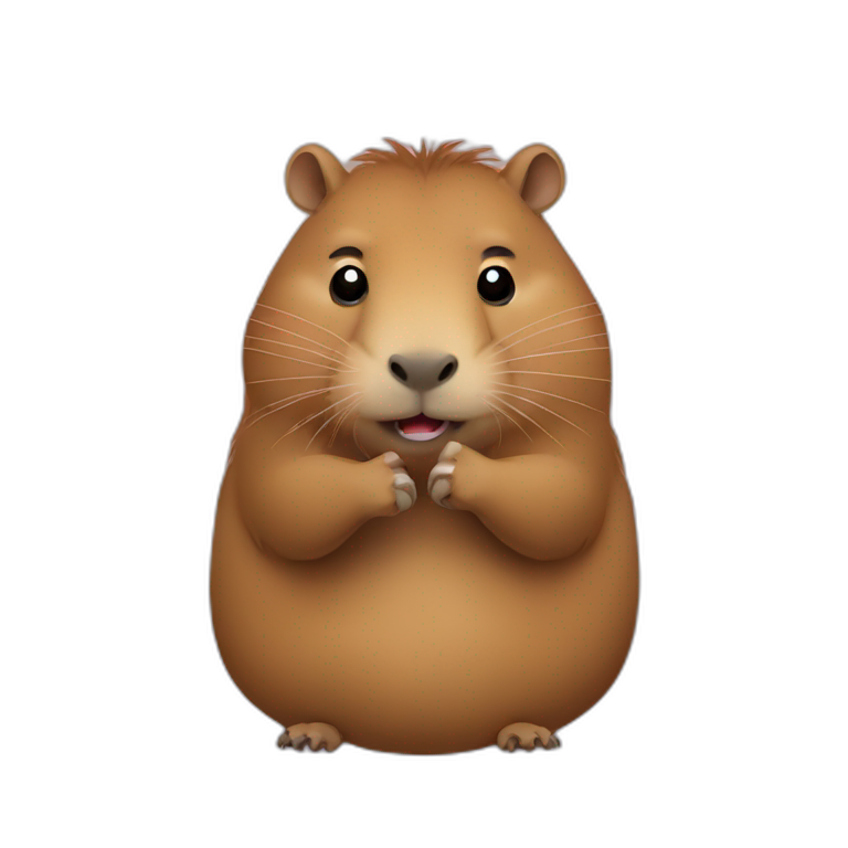 Middle finger capybara emoji