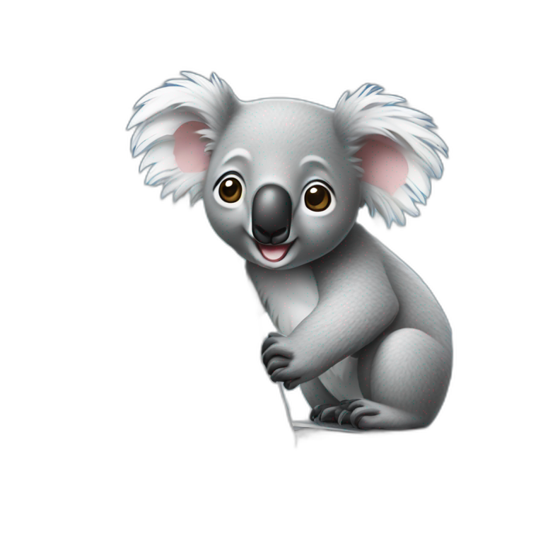 koala-with Mac book emoji