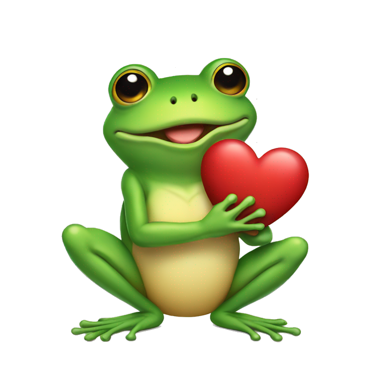 frog holding up heart emoji