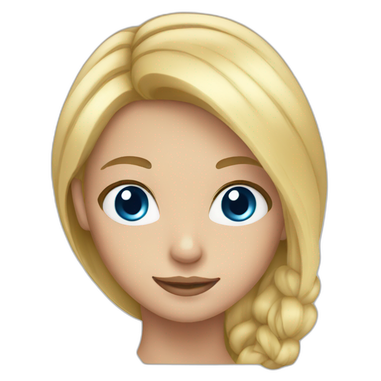 girl long blond hair blue eyes emoji
